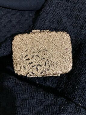 Gold Leaf Embossed Mini Clutch